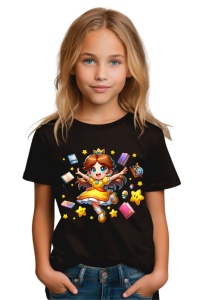 Tricou din bumbac 100% pentru copii, Printesa Daisy, Back To School, scoala, educatie, stil, personaje - Img 2
