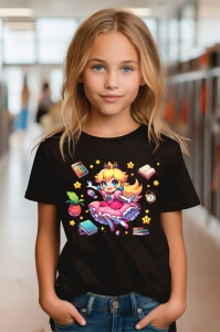Tricou din bumbac 100% pentru copii, Printesa Peach, Back To School, scoala, educatie, magie, personaje - Img 6