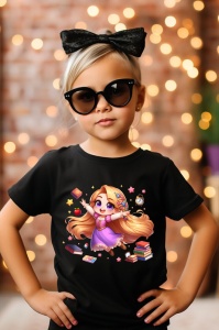 Tricou din bumbac 100% pentru copii, Rapunzel, Back To School, scoala, educatie, povesti, personaje - Img 6