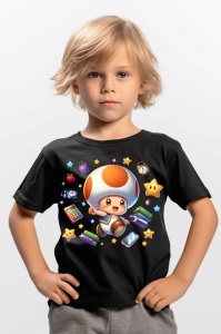 Tricou din bumbac 100% pentru copii, Toad, Back To School, scoala, educatie, distractie, personaje - Img 6