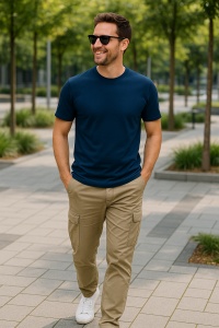 Tricou din bumbac bărbați Classic New 132 - Img 5