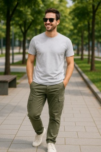 Tricou din bumbac bărbați Classic New 132 - Img 15