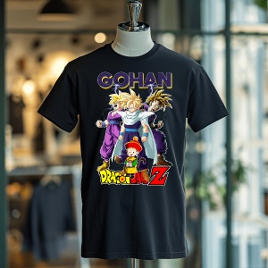 Tricou din bumbac, personalizat haios pentru copii cu Gohan Dragon Ball Z - cadou - Img 5