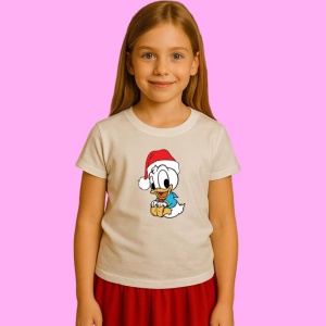 Tricou Donald Baby Micut Craciun, din bumbac 100%, tricou alb, Copii | Dama | Barbat - Img 2