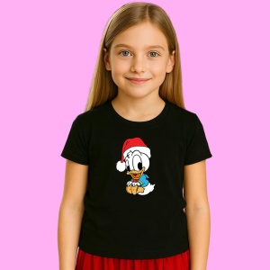 Tricou Donald Cu Caciula Rosie Dragut, din bumbac 100% Copii | Dama | Barbat - Img 3