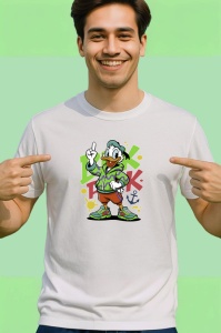 Tricou Donald Duck Mix de Atitudine Urbana Copii | Dama | Barbat Barbat - Img 4