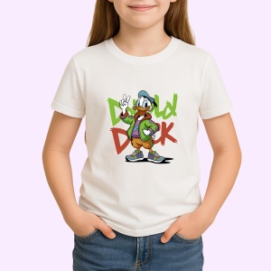 Tricou Donald Duck Streetwear Verde Urban Copii | Dama | Barbat - Img 2