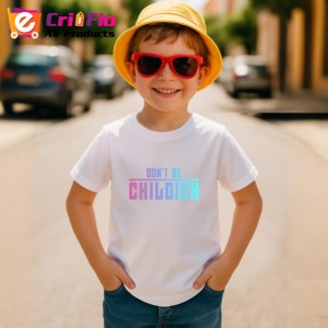 Tricou Dont Be Childish Text Colorat Pastel, din bumbac 100% , tricou alb pentru Copii | Dama | Barbat - Img 4