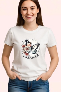 Tricou Dreamer fluture cu rozete si luna design visator Copii | Dama | Barbat Barbat