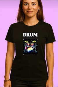Tricou Drum Is My Superpower Set Tobe, Copii | Dama | Barbat, culoare negru - Img 4