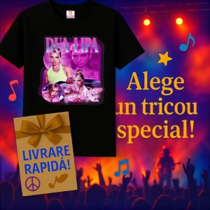 Tricou Dua Lipa - Neon Nostalgia, muzica POP, Dama | Barbat | Copii, Culoare Negru - Img 7