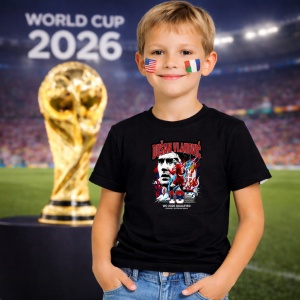 Tricou Dusan Vlahovic Serbia World Cup Fifa 2026, din bumbac 100%, tricou negru, Copii | Dama | Barbat - Img 5