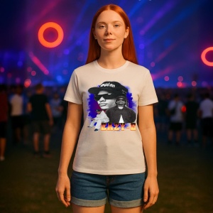 Tricou Eazy-E - Blue Background, muzica Hip-Hop / Rap, Dama | Barbat | Copii - Img 7