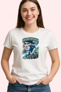 Tricou Eldor Shomurodov Uzbekistan Fotbal, din bumbac 100% , tricou alb pentru Copii | Dama | Barbat - Img 3