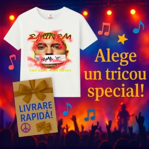 Tricou Eminem cu flacari si semnatura, muzica Pop Rock, Dama | Barbat | Copii - Img 11
