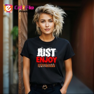 Tricou Enjoy This Life Font Rosu Stil Horror V1, din bumbac 100%, tricou negru Copii | Dama | Barbat - Img 8