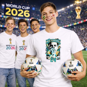 Tricou Enzo Fernandez Argentina World Cup Fifa 2026, din bumbac 100%, tricou alb, Copii | Dama | Barbat - Img 7