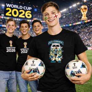 Tricou Enzo Fernandez Argentina World Cup Fifa 2026 V3, din bumbac 100%, tricou negru, Copii | Dama | Barbat - Img 7