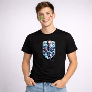 Tricou Erling Haaland Norway World Cup Fifa 2026, din bumbac 100%, tricou negru, Copii | Dama | Barbat - Img 3