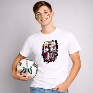 Tricou Erling Haaland Norway World Cup Fifa 2026 V2, din bumbac 100%, tricou alb, Copii | Dama | Barbat - Img 2