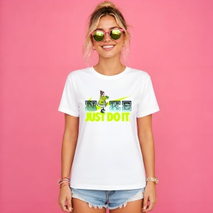 Tricou Fata Anime Sporty Vibe Neon Green Fitness Lifestyle Urban Street Art, din bumbac 100% Copii | Dama | Barbat - Img 3