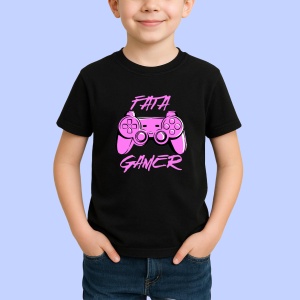 Tricou Fata gamer Negru, Copii | Dama | Barbat