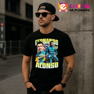 Tricou Fernando Alonso Poster Colaj Echipa Aston Martin Formula 1, Copii | Dama | Barbat - Img 9