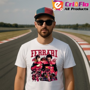 Tricou Ferrari Echipa Postere Charles Leclerc Carlos Sainz, Copii | Dama | Barbat - Img 5