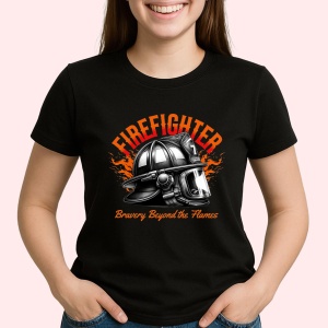 Tricou FireFighter Casca Negru, Firefighter 1 Negru, Copii | Dama | Barbat - Img 3