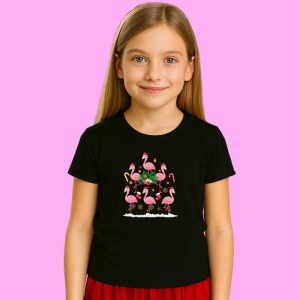 Tricou Flamingo Christmas Party, din bumbac 100% Copii | Dama | Barbat - Img 3