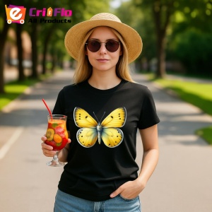 Tricou Fluture galben cu accente gri si aspect estival Copii | Dama | Barbat Barbat - Img 22