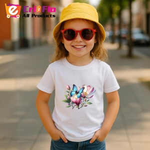 Tricou Fluture pe magnolie roz si alb grafica pastelata Copii | Dama | Barbat Barbat - Img 14