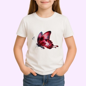 Tricou Fluture rosu aprins in zbor stil elegant si dinamic Copii | Dama | Barbat Barbat - Img 4