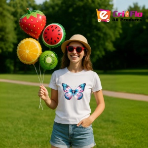 Tricou Fluture roz pastel cu accente albastre design feminin Copii | Dama | Barbat Barbat - Img 11