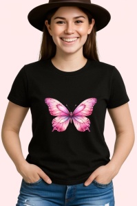 Tricou Fluture roz pastel cu detalii fine si feminine Copii | Dama | Barbat Barbat - Img 7