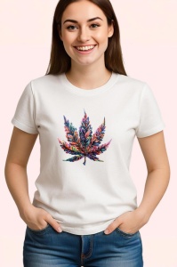 Tricou Frunza cannabis curcubeu stil graffiti Copii | Dama | Barbat - Img 3