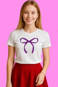 Tricou Funda Mov Subtire Contur Rotund, din bumbac 100%, tricou alb, Copii | Dama | Barbat - Img 3