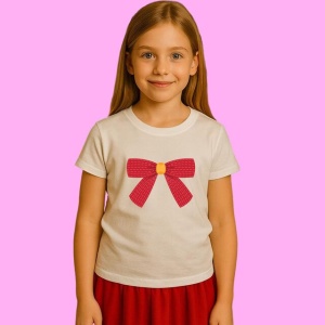 Tricou Funda Rosie Cu Textura Dungi, din bumbac 100%, tricou alb, Copii | Dama | Barbat