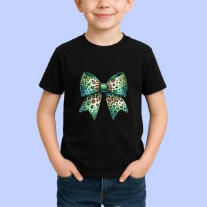 Tricou Fundita verde menta cu imprimeu leopard si accente aurii Copii | Dama | Barbat Barbat - Img 6