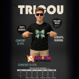 Tricou Fundita verde menta cu imprimeu leopard si accente aurii Copii | Dama | Barbat Barbat - Img 18