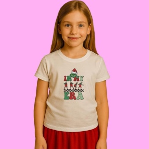 Tricou Funny In My Grinch Era Santa Vibe, din bumbac 100%, tricou alb, Copii | Dama | Barbat - Img 2