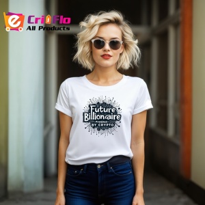 Tricou future billionaire powered by crypto, viitor miliardar alimentat de crypto, Copii | Dama | Barbat - Img 11