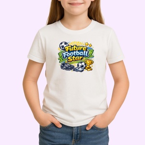 Tricou Future Football Star Design Minge Albastru, din bumbac 100% , tricou alb pentru Copii | Dama | Barbat - Img 2
