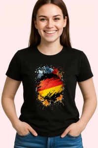 Tricou Germany Steag Splash Art, Copii | Dama | Barbat, culoare negru - Img 3