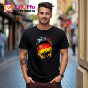 Tricou Germany Steag Splash Art, Copii | Dama | Barbat, culoare negru - Img 4