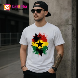Tricou Ghana Steag Splash Art, Copii | Dama | Barbat - Img 5