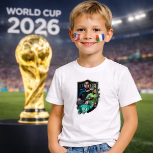 Tricou Gianluigi Donnarumma Italy World Cup Fifa 2026 V9, din bumbac 100%, tricou alb, Copii | Dama | Barbat - Img 5