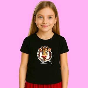 Tricou Girafa Cu Privire Surprinsa Craciun 3, din bumbac 100% Copii | Dama | Barbat - Img 2