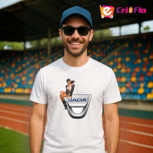 Tricou Girl Cu Logo Dacia | Unisex Dama si Barbat - Img 2