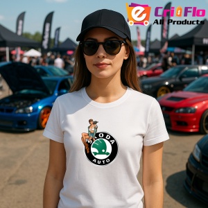 Tricou Girl Cu Logo Skoda Auto | Unisex Dama si Barbat